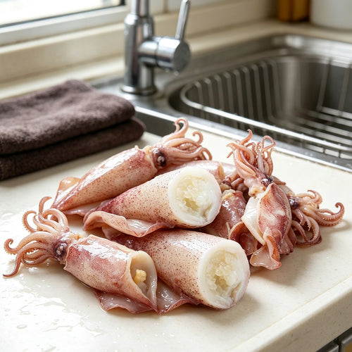 Fresh Plump Squid, Ready to Cook