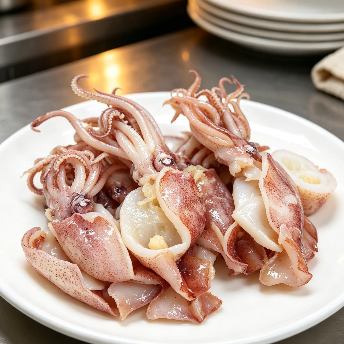 Fresh Plump Squid, Ready to Cook